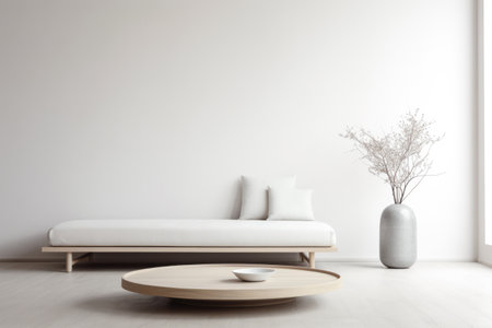 Serene minimalist living room: Neutral toned interior designの素材