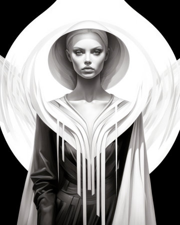 Geometric abstract woman portraitの素材