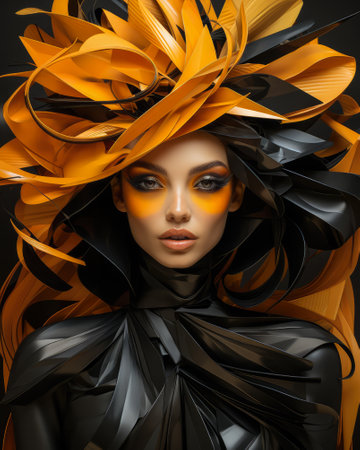 Geometric abstract woman portraitの素材