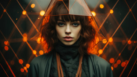 Geometric abstract woman portraitの素材