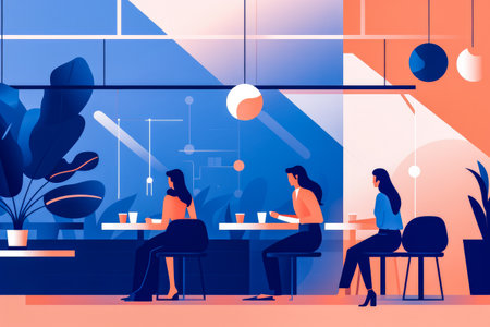 Modern interior flat illustrationの素材