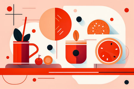 Modern interior flat illustrationの素材