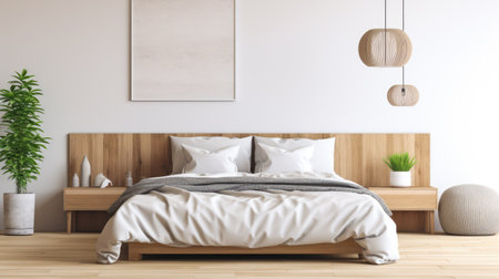 Elegant minimalist bedroom designの素材