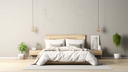 Elegant minimalist bedroom designの素材