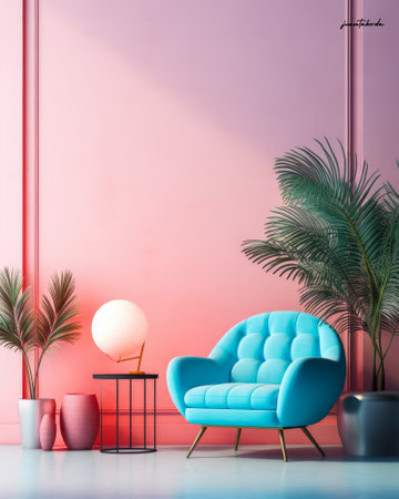 Chic modern living room space with soft tonesの素材