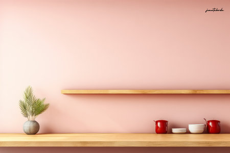 Serene kitchen interior with soft tonesの素材