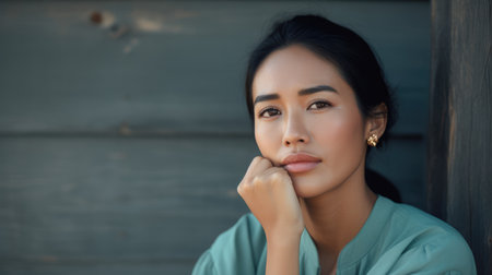 Young Asian woman on the city streetsの素材