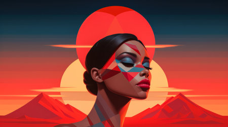 Abstract portrait of a celestial womanの素材