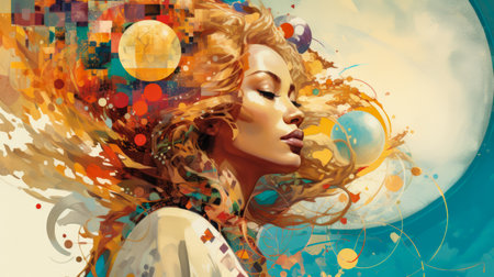 Abstract portrait of a celestial womanの素材