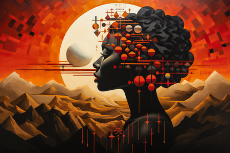 Abstract portrait of a celestial womanの素材