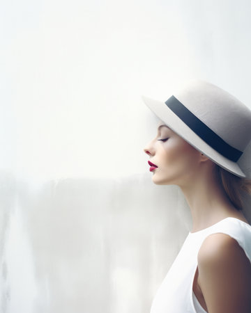 Portrait of a beautiful young woman with copyspaceの素材