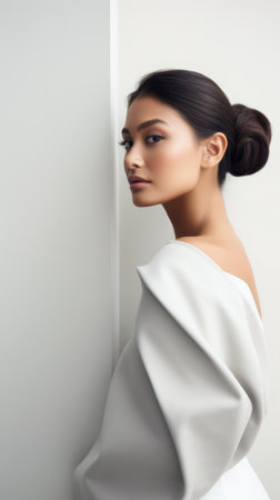 Portrait of a beautiful young woman with copyspaceの素材