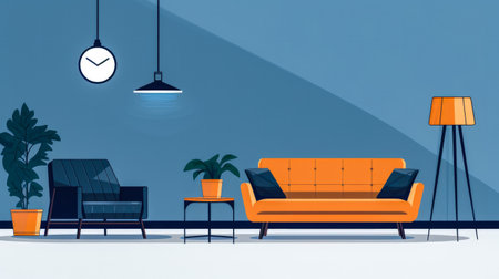 Modern home interior flat backgroundの素材