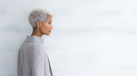 Beautiful African American young woman portrait with copyspaceの素材