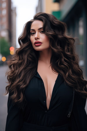 Portrait of a confident curvy young womanの素材