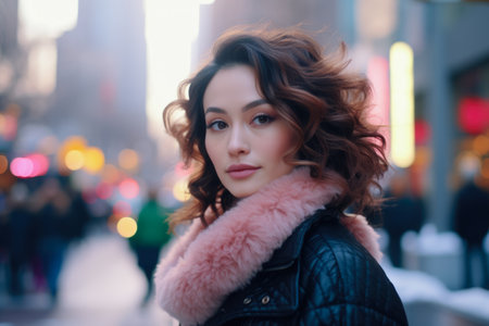 Young Asian woman in the cityの素材