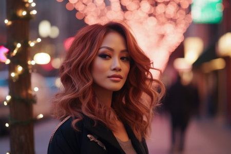 Young Asian woman in the cityの素材