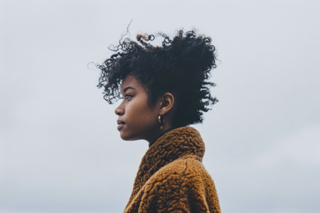 Portrait of a young multiethnic woman isolated from the backgroundの素材