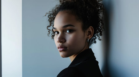 Portrait of a young multiethnic woman isolated from the backgroundの素材