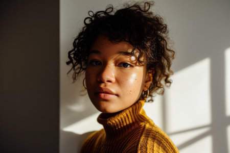Portrait of a young multiethnic woman isolated from the backgroundの素材