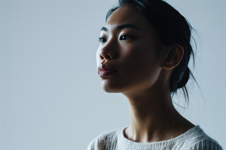 Portrait of a young multiethnic woman isolated from the backgroundの素材