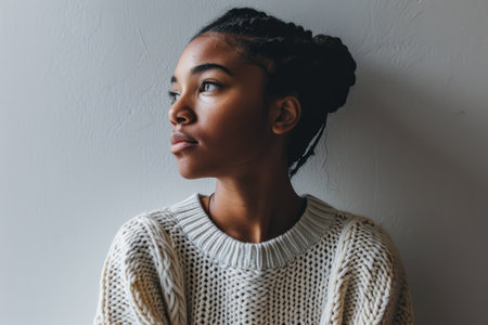Portrait of a young multiethnic woman isolated from the backgroundの素材