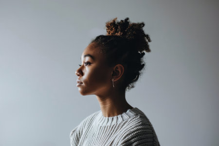 Portrait of a young multiethnic woman isolated from the backgroundの素材