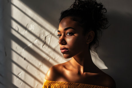 Portrait of a young multiethnic woman isolated from the backgroundの素材