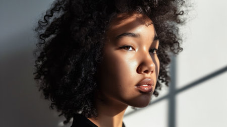 Portrait of a young multiethnic woman isolated from the backgroundの素材