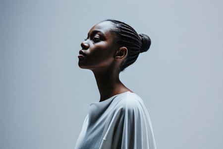 Portrait of a young multiethnic woman isolated from the backgroundの素材