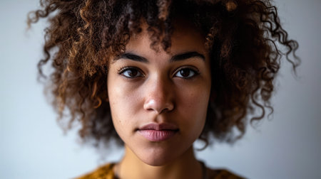 Portrait of a young multiethnic woman isolated from the backgroundの素材