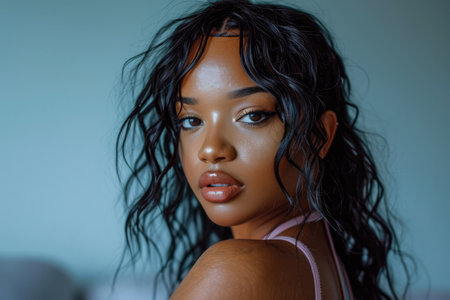 Portrait of a young African American woman with a strong attitudeの素材