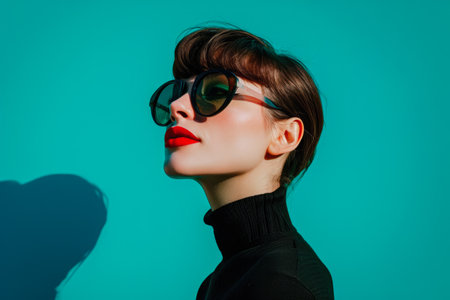 Young woman portrait posing against a clean background with copyspace for textの素材