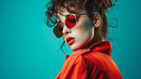 Young woman portrait posing against a clean background with copyspace for textの素材