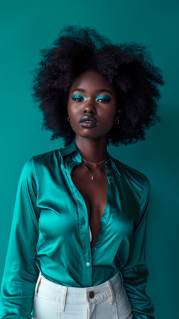 Young woman portrait posing against a clean background with copyspace for textの素材