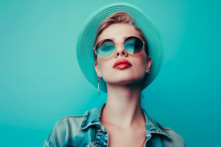 Young woman portrait posing against a clean background with copyspace for textの素材