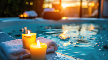 Luxury resort image inviting guests to relax and enjoyの素材