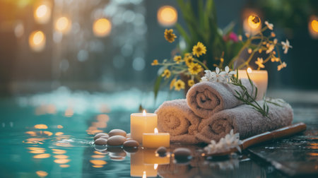 Luxury resort image inviting guests to relax and enjoyの素材