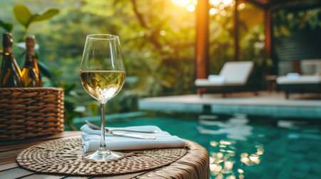 Luxury resort image inviting guests to relax and enjoyの素材