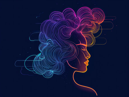 Abstract silhouette of a womanの素材