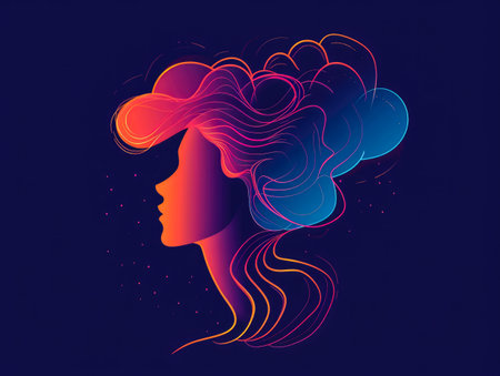 Abstract silhouette of a womanの素材