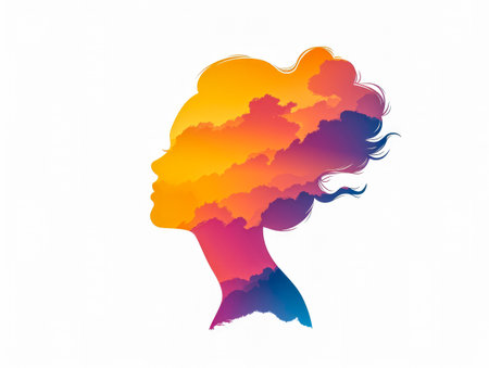 Abstract silhouette of a womanの素材