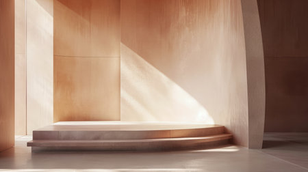 Modern room interior composition in peach colorの素材