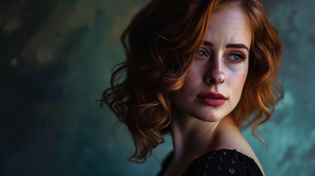 Portrait of s young in a dreamy state in a scene filled with natural lightの素材