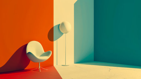 Minimalist background illustration in the style of the 60sの素材