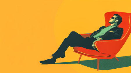 Minimalist background illustration in the style of the 60sの素材