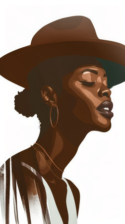 Woman illustration celebrating her vivacity, beauty, strength, diversity and self loveの素材