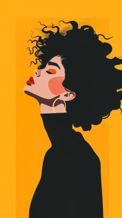 Minimalist woman illustration with copyspace for textの素材