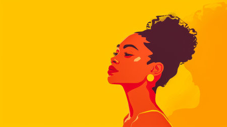 Minimalist woman illustration with copyspace for textの素材