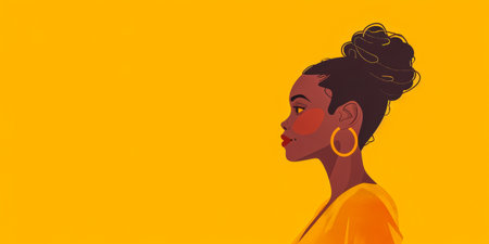 Minimalist woman illustration with copyspace for textの素材